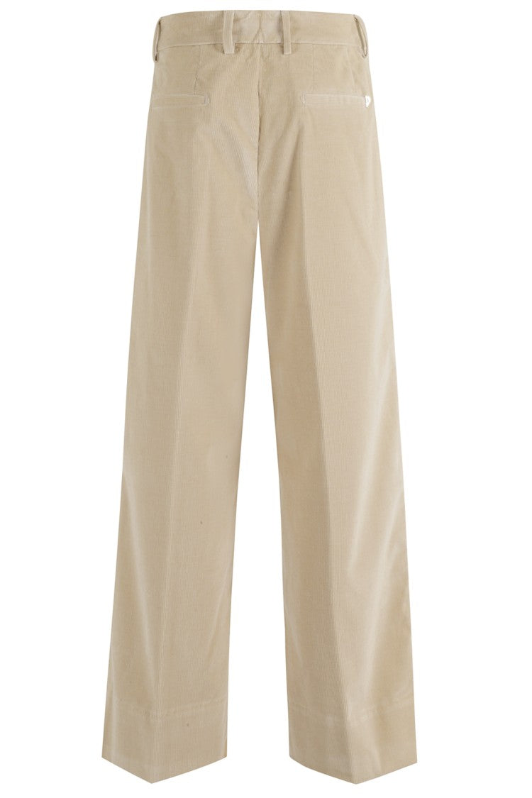 Dondup Beige Wide-Leg Chino Pants With Low-Rise Waist