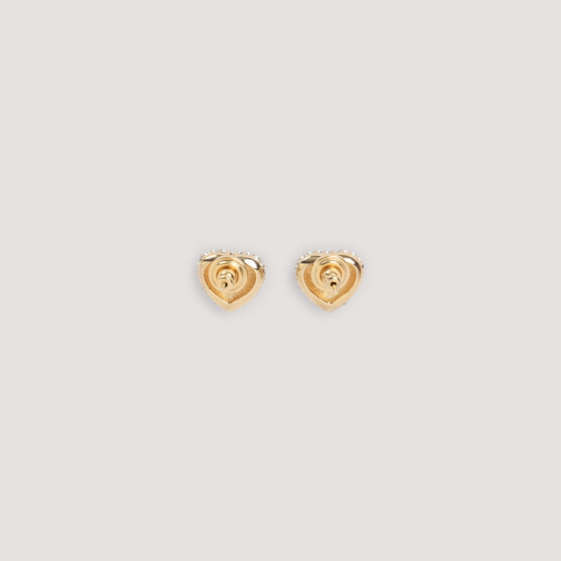 Valentino Garavani Heart-Shaped Bronze Earrings With Crystal Embellishments