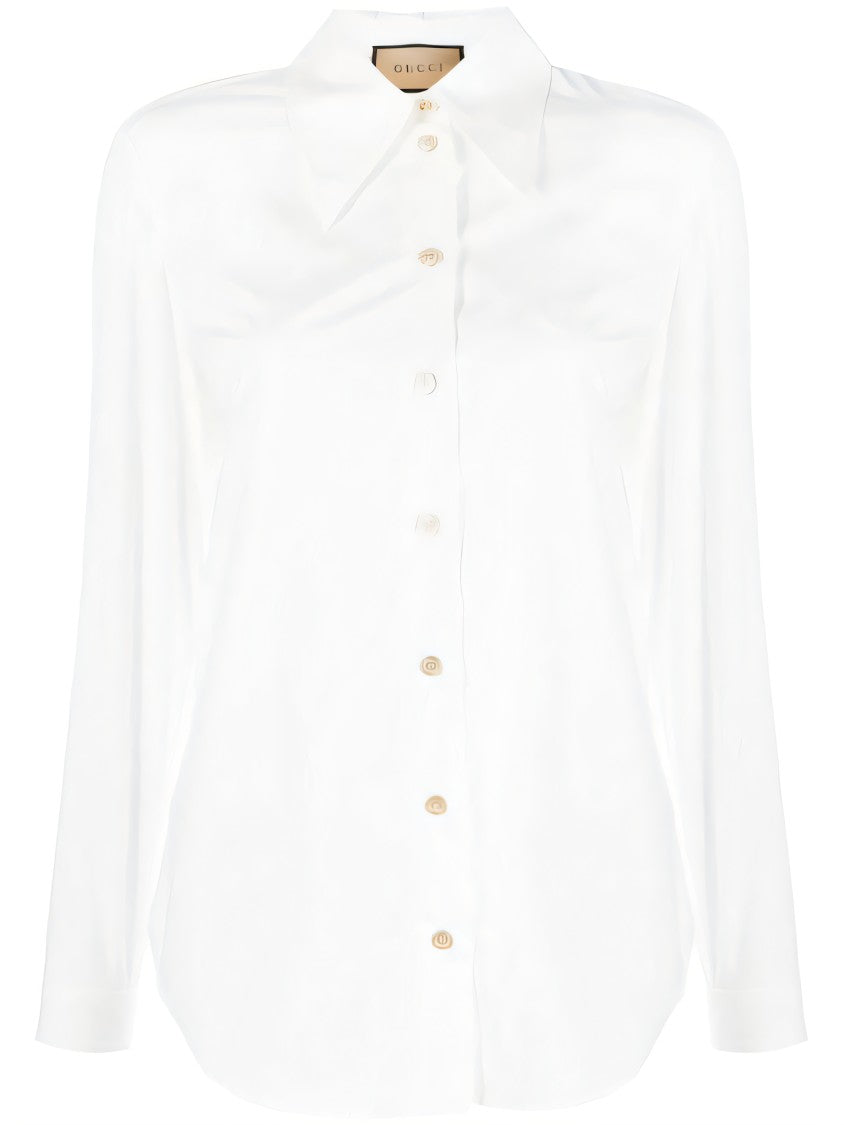 Gucci White Tailored Shirt With Pointed Collar