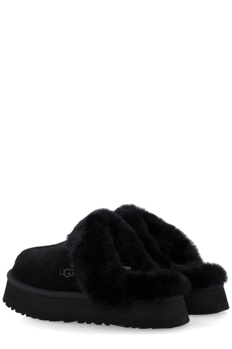 Ugg Soft Suede Slip-On Mules With Plush Fur Lining