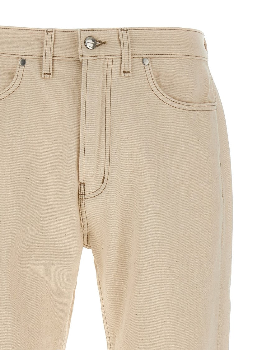 Rhude Straight-Leg Garment-Dyed Denim Jeans With Leather Logo Label