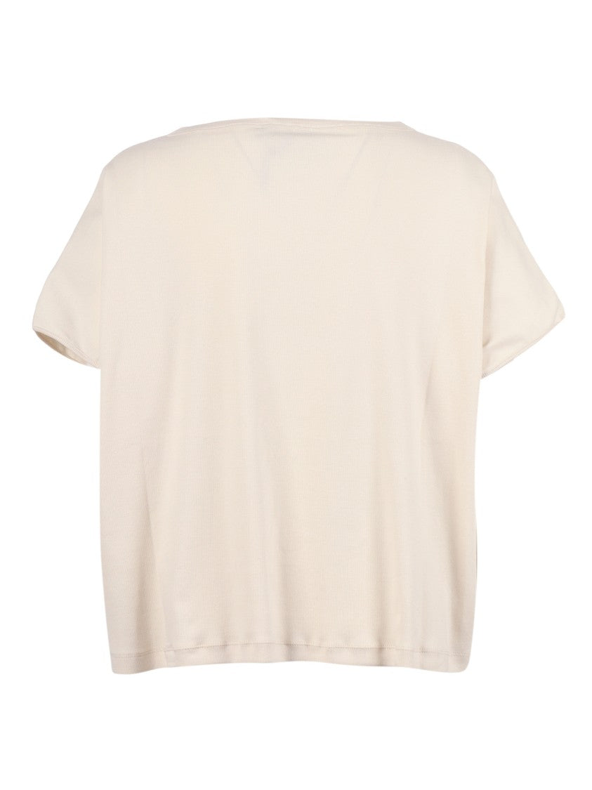 Fabiana Filippi Burro Ribbed Jersey Open Knit Top