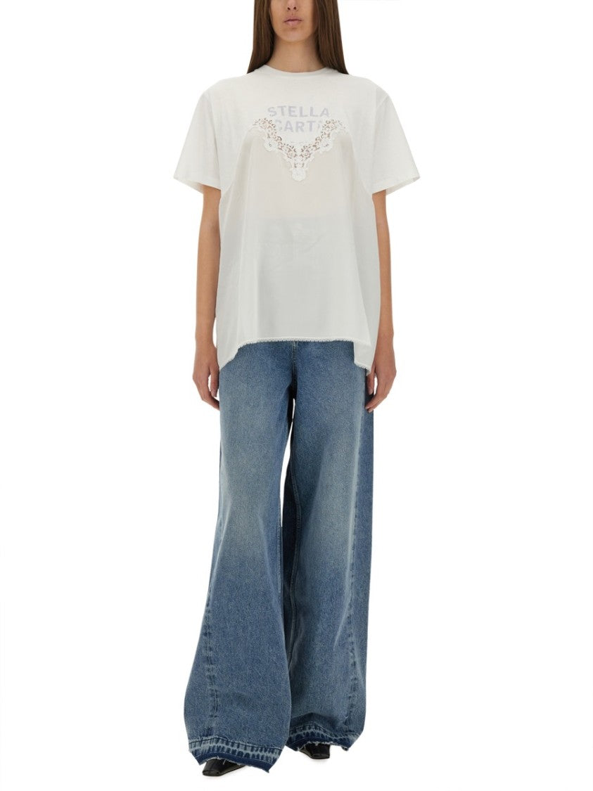 Stella Mccartney Relaxed-Fit T-Shirt With Lace Insert