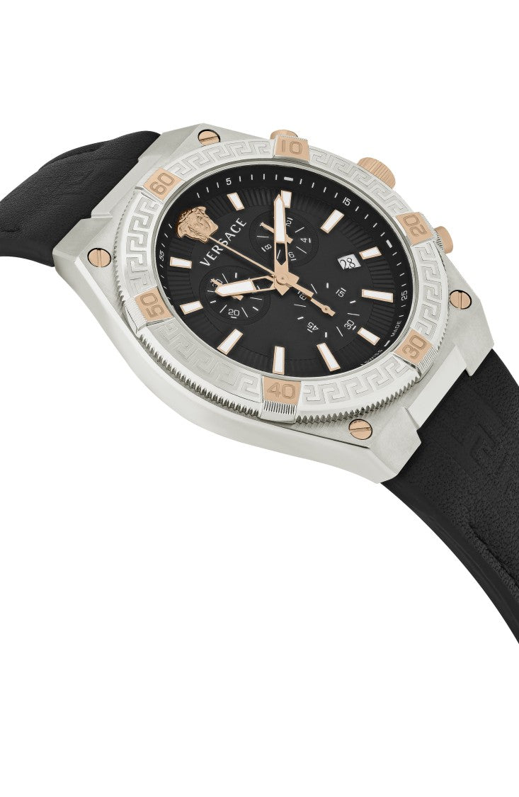 Versace V-Sporty Greca Leather Watch