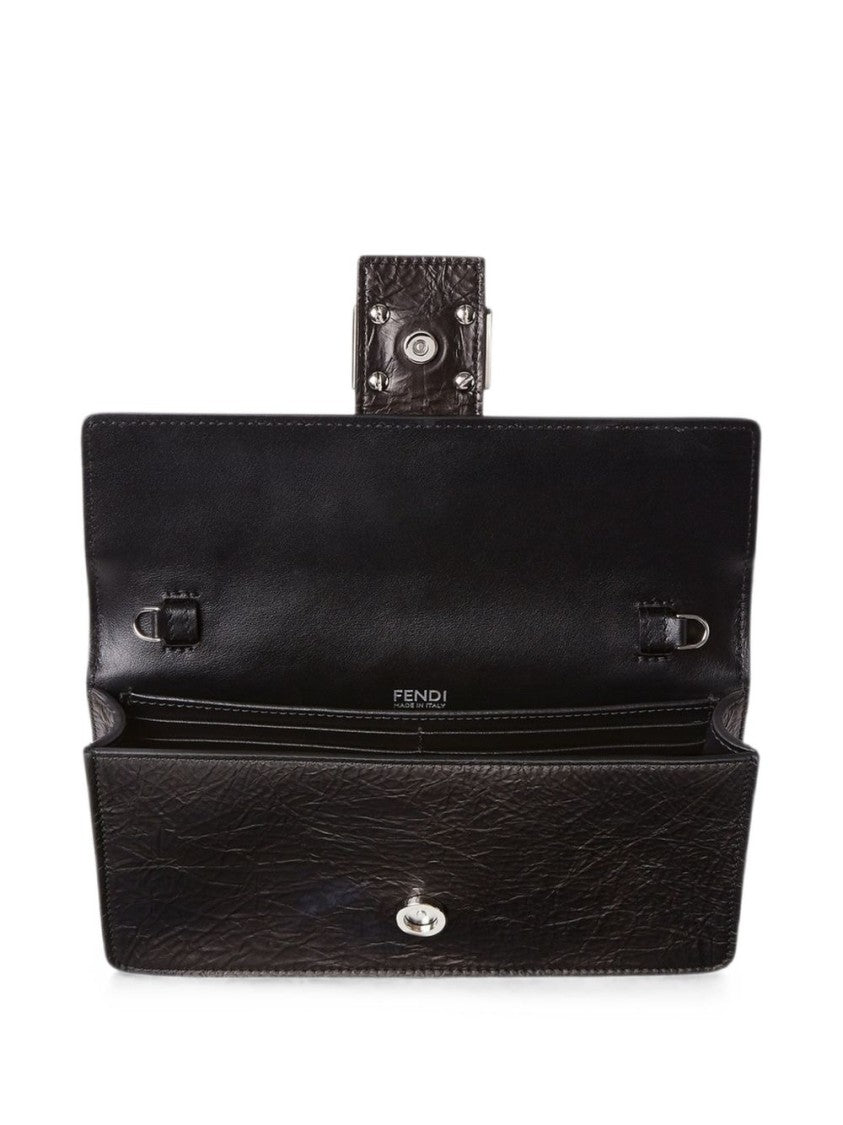 Fendi Tube Textured Leather Adjustable Strap Wallet