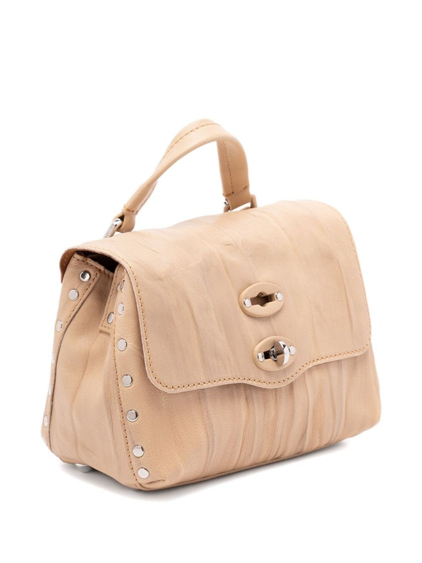 Zanellato Structured Beige Lamb Leather Shoulder Bag