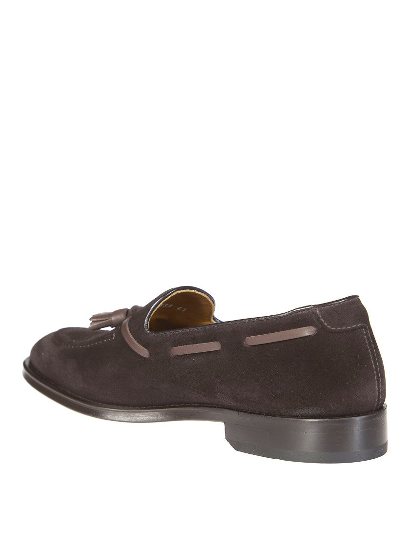 Doucal's Brown Suede Tassel Loafers