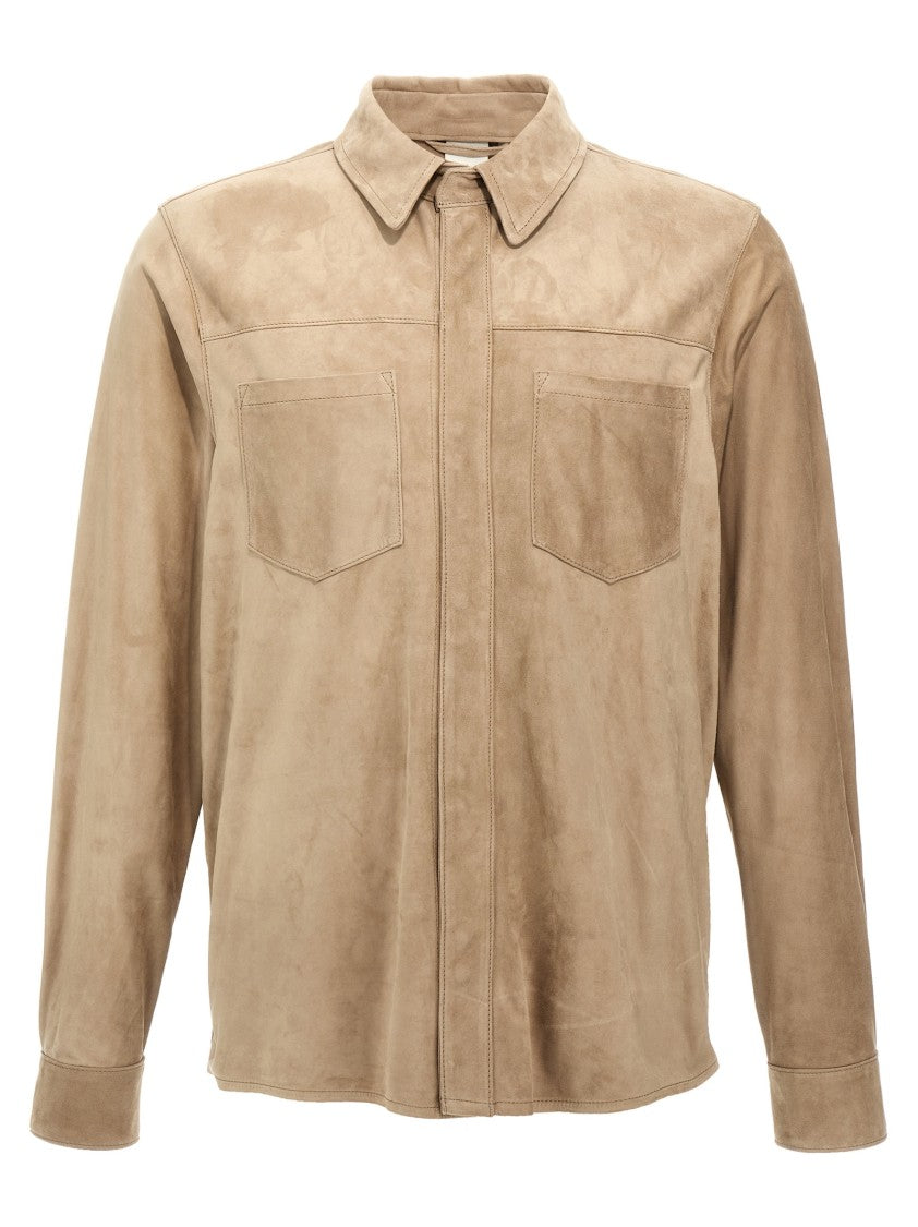 Giorgio Brato Vegetable-Tanned Suede Shirt With Snap Button Closure