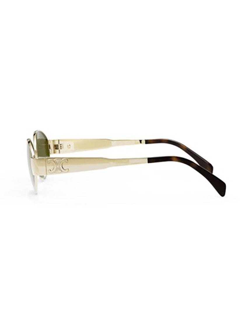 Celine Metallic Cl40235u Oval Metallic Sunglasses