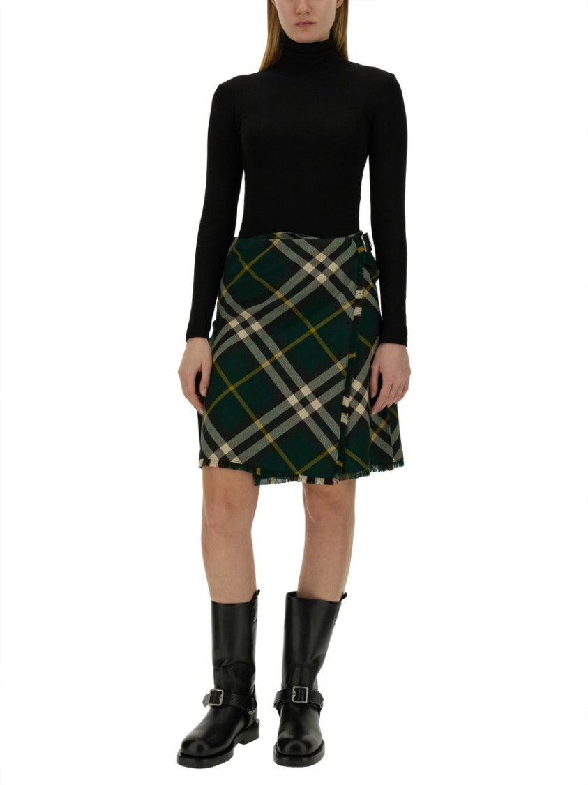 Burberry Plaid Wool Mini Skirt