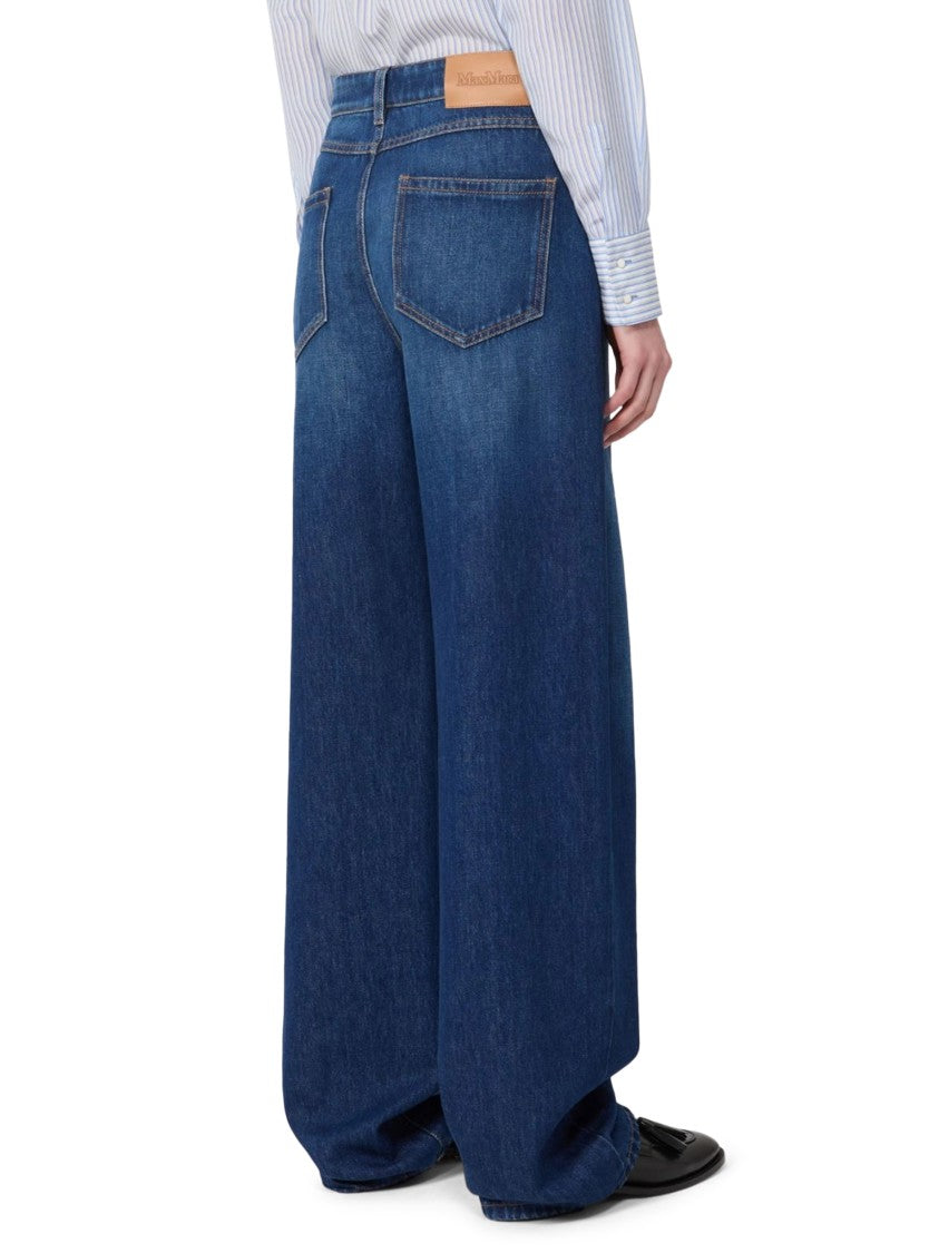 Max Mara Wide-Leg Denim Pants With Classic Five-Pocket Design