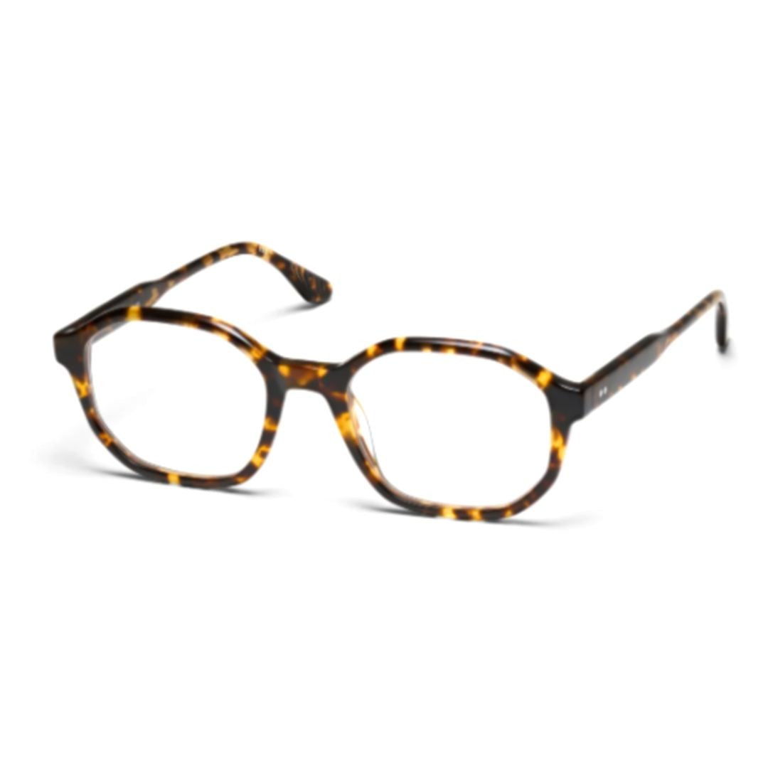 Peter And May Isabelle Rounded Square Eyeglasses With Yellow Tortoise Shell Pattern