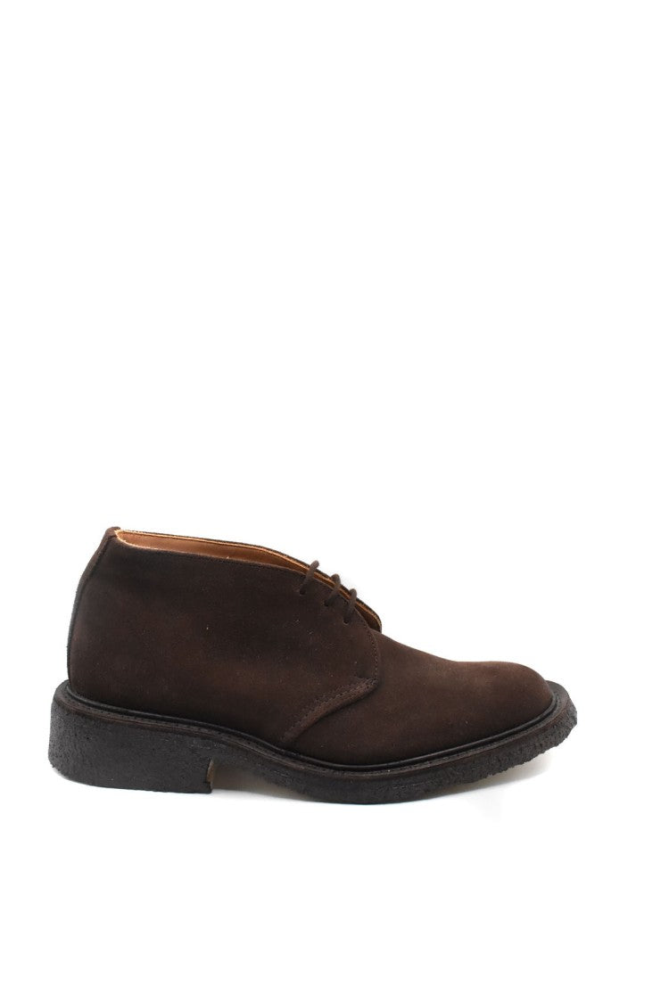 Tricker's Dark Brown Winston Three-Eyelet Suede Chukka Boots