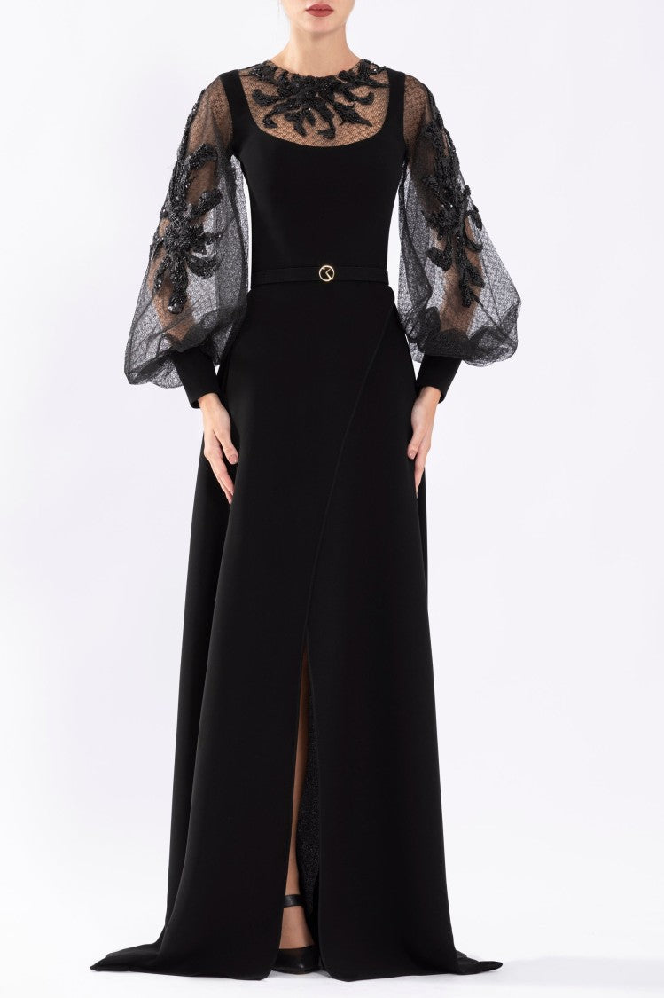 Saiid Kobeisy Crepe Dress With Envelope Skirt