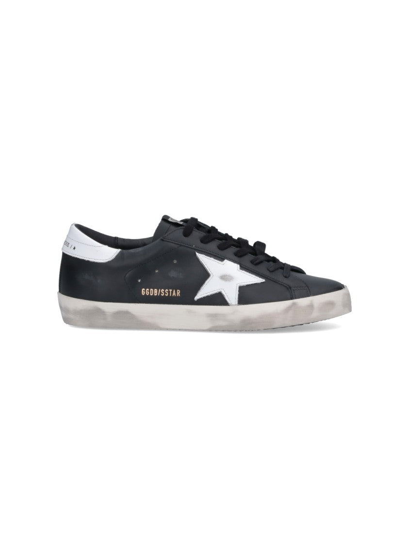 Golden Goose Black Super Star Vintage Leather Sneakers