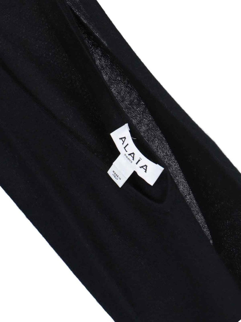 Alaïa Fitted Cashmere Cover-Up With Round Neckline