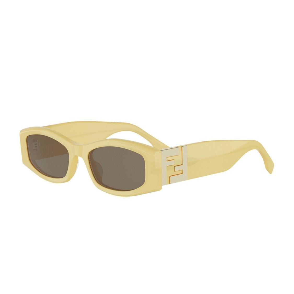 Fendi Yellow Forever Fendi Acetate Rectangular Sunglasses