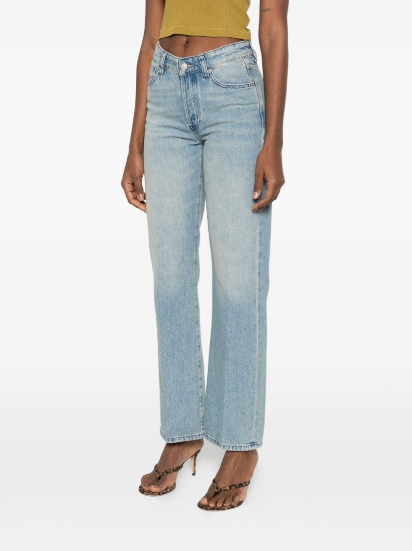 Diesel Light Blue Tonal Stitching Logo Jeans