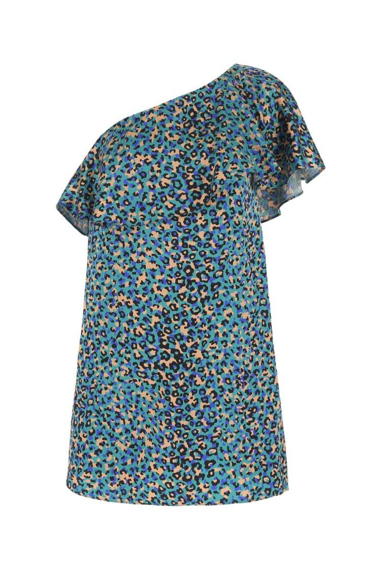 Saint Laurent Printed Stretch Silk Mini Dress