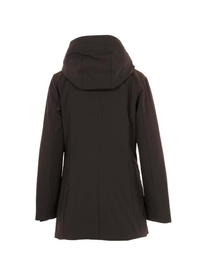 Woolrich Matte Finish Structured Hood Minimalist Coat