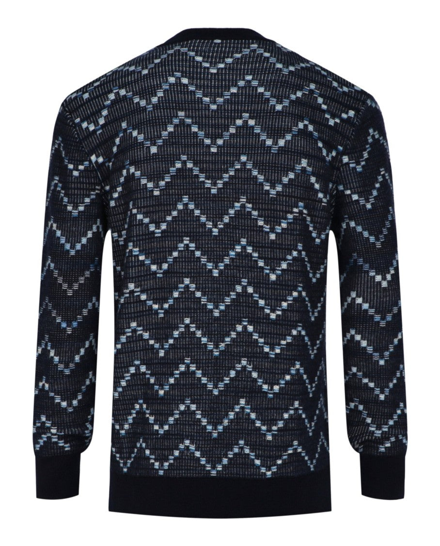 M Missoni Zig-Zag Crewneck Pullover Sweater
