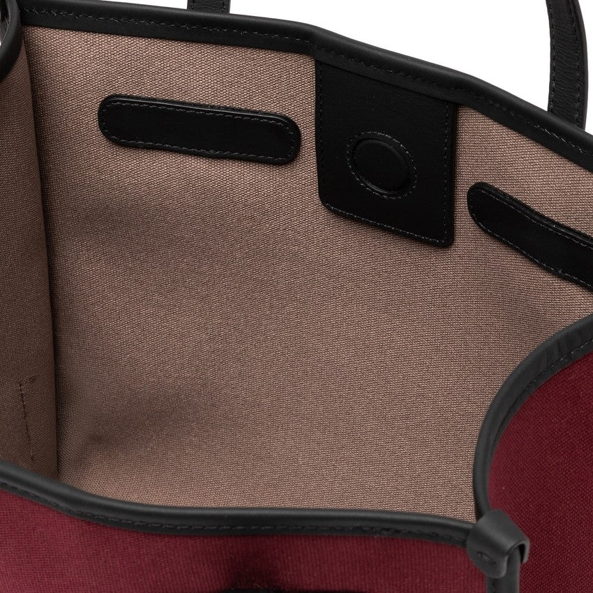 Marcella Structured Canvas Tote Bag With Leather Accents