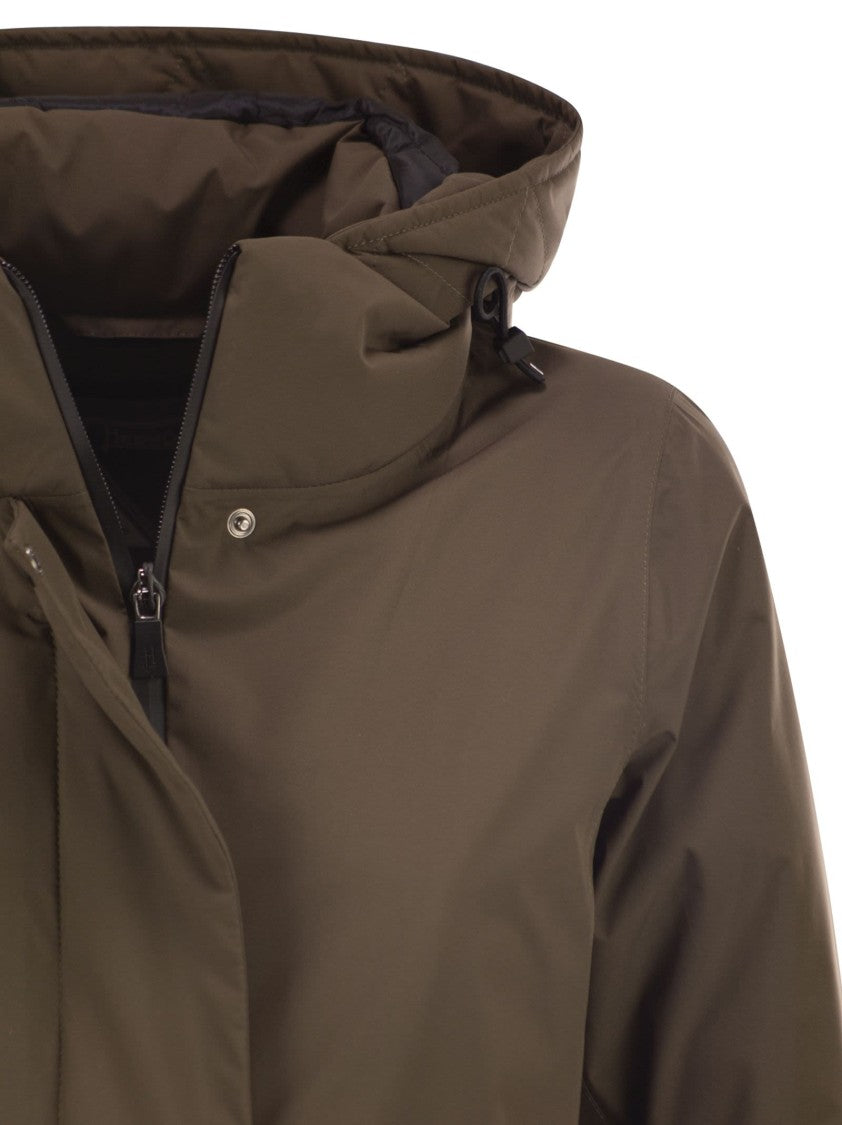 Herno A-Shaped Down Jacket With Hood, 2 Layers