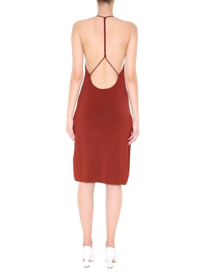 Bottega Veneta Fluid Viscose Dress With Knotted Straps