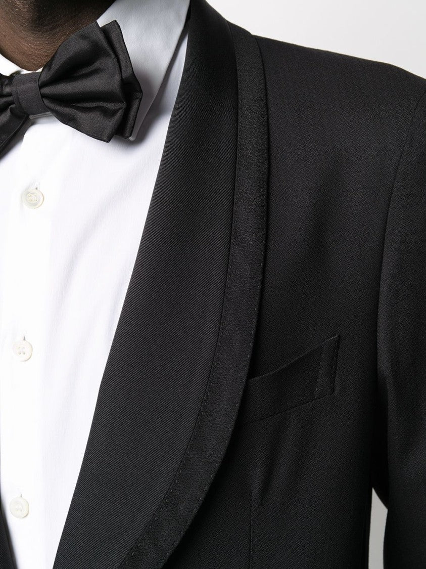 Tagliatore Single-Breasted Black Suit With Notched Lapels