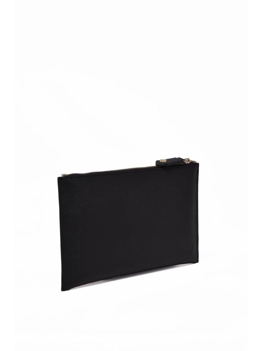 Vivienne Westwood Black Leather Zip Clutch
