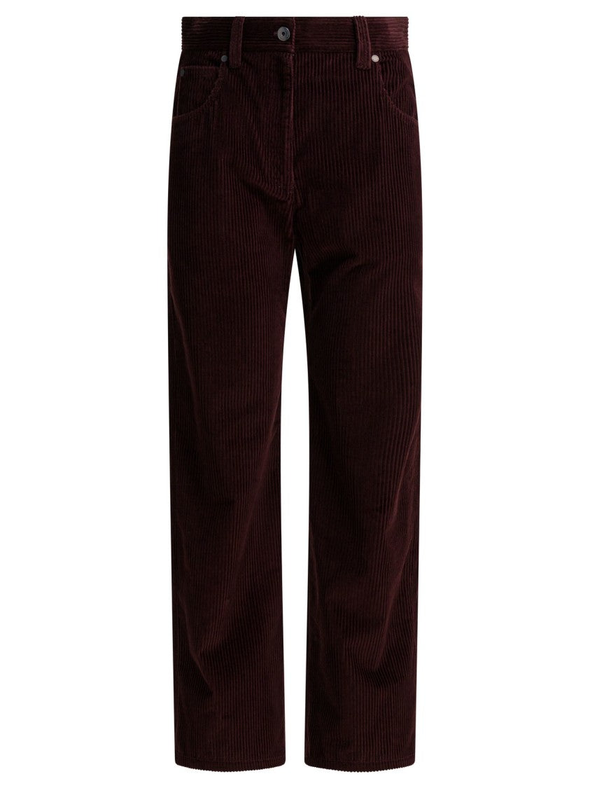 Brunello Cucinelli Five-Pocket Corduroy Pants With Wide Silhouette