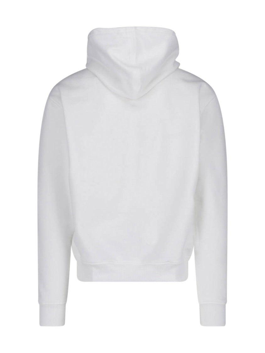 Ami Paris White Ami De Cœur Kangaroo Pocket Hoodie