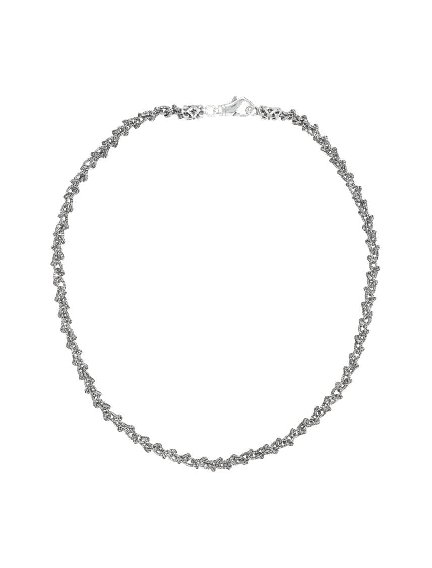 Emanuele Bicocchi Intricately Woven Rope Knot Necklace In Sterling Silver
