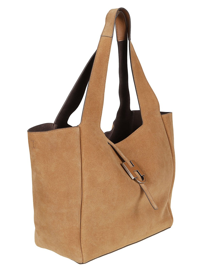Hogan Brown H01x H Shopping Calf Leather Tote Bag