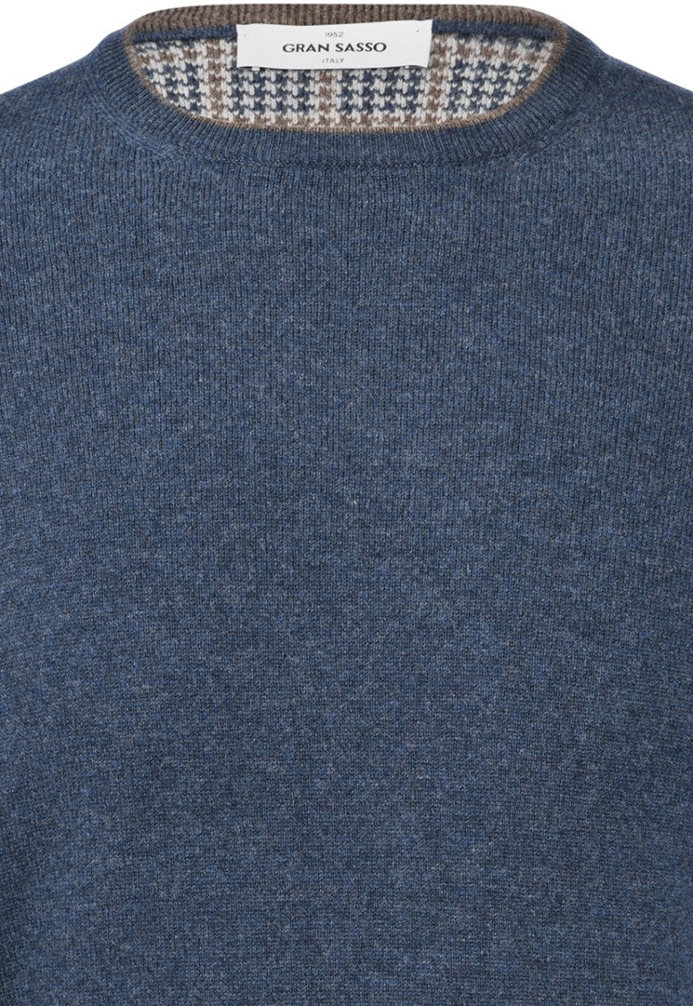 Gran Sasso Crewneck Blue Knit Sweater