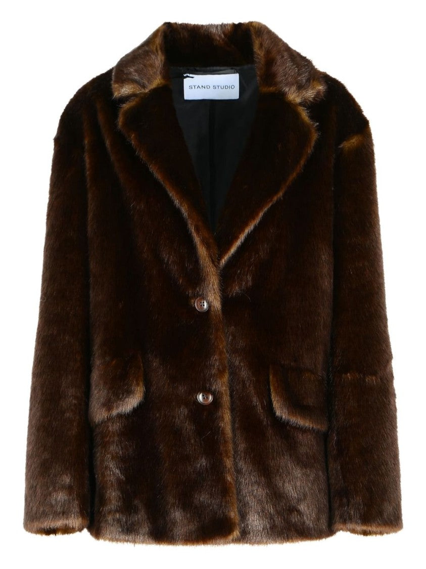 Stand Studio Mid-Length Plush Faux Fur Jacket