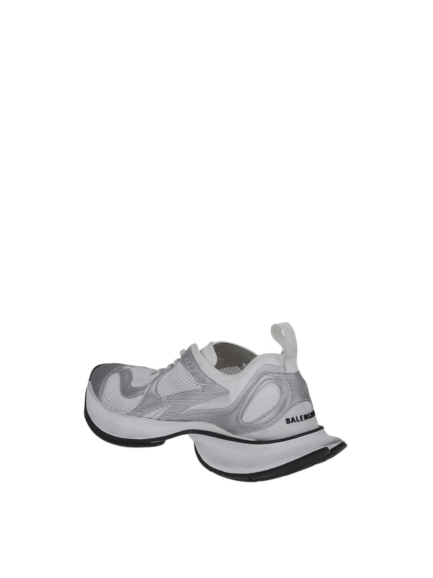 Balenciaga Futuristic White Circuit Sneakers With Sculpted Sole