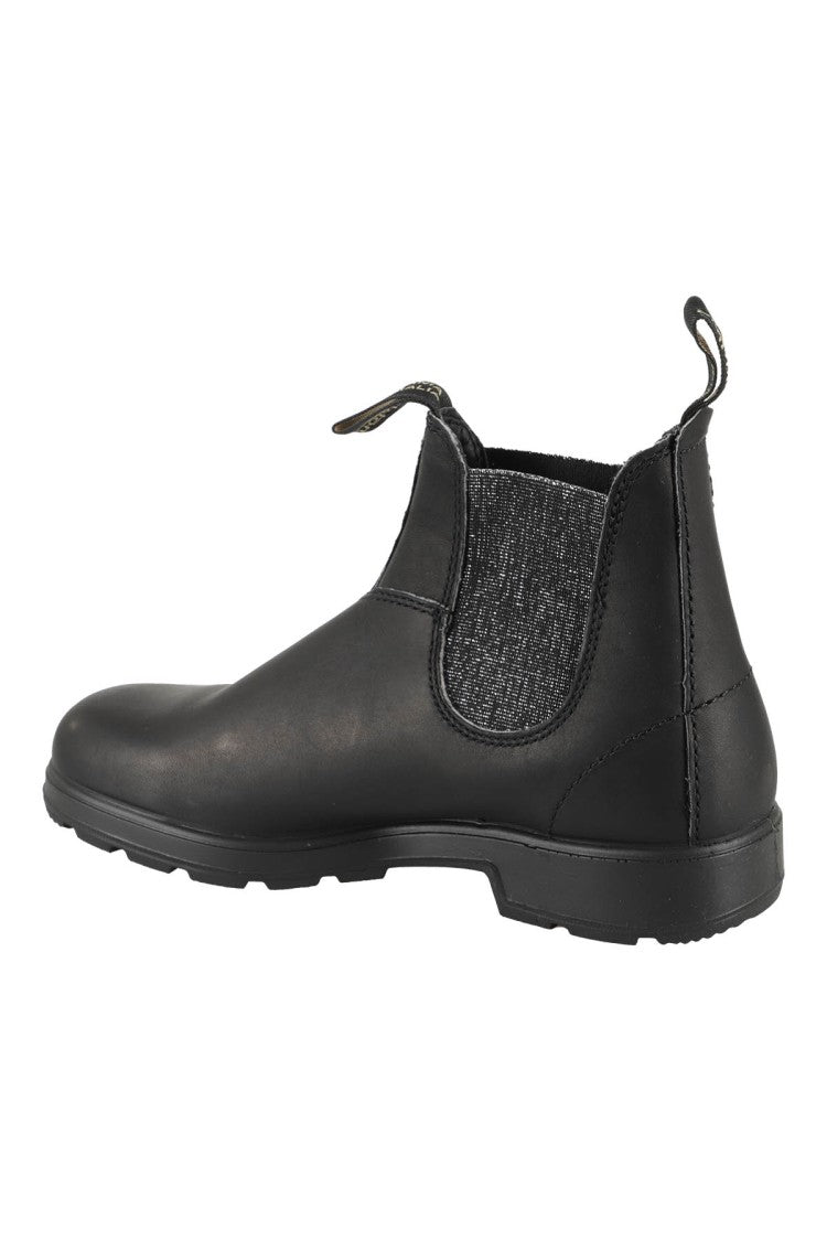 Blundstone Black Ankle Boots With Silver Elastic Glitter Panel