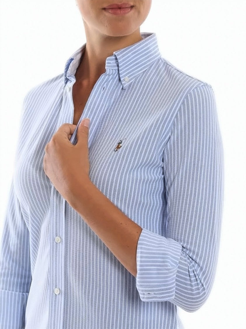 Polo Ralph Lauren Vertical Stripe Oxford Shirt With Button-Down Design