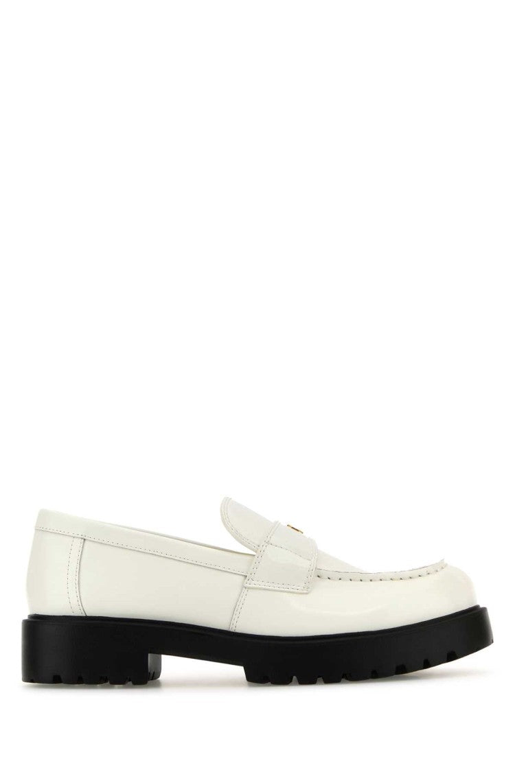 Tory Burch White Leather Loafers