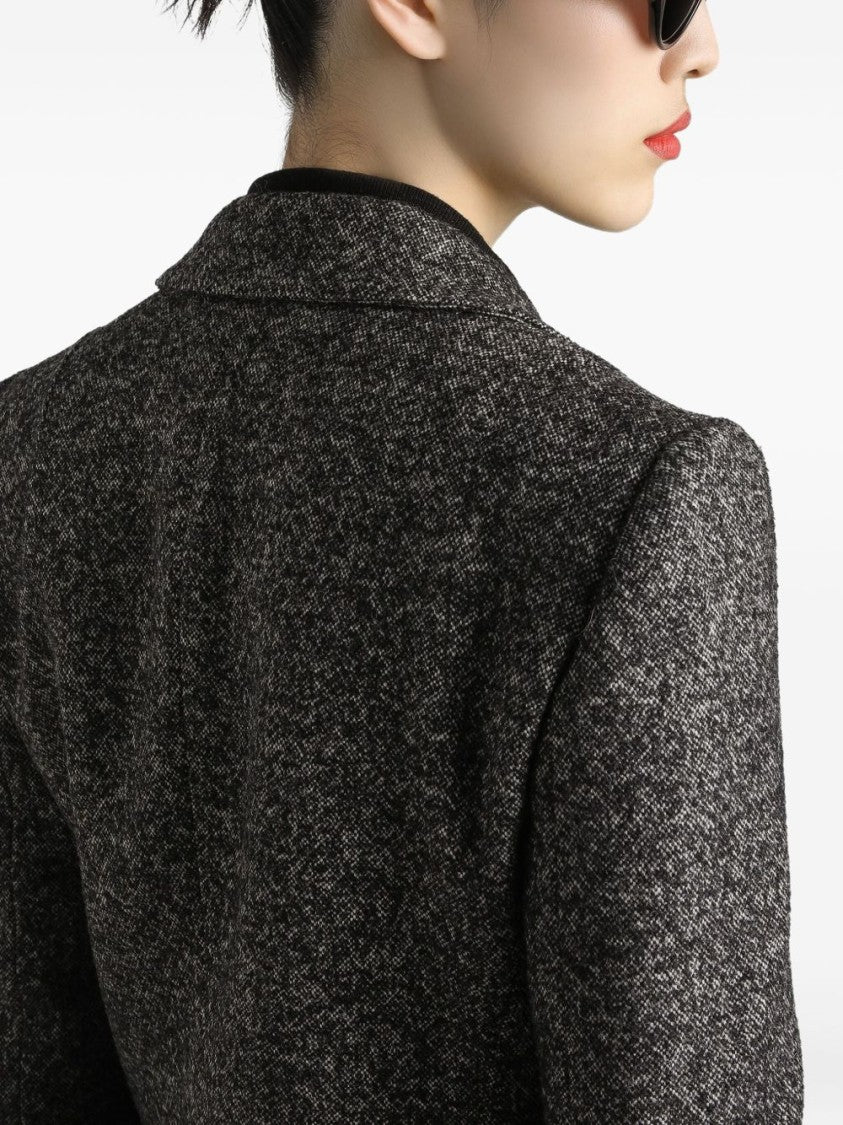 Dolce & Gabbana Structured Mélange Grey Jacket