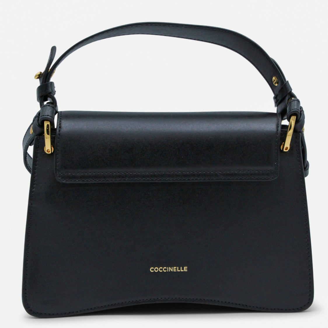 Coccinelle Structured Handbag With Flap Closure And Gold-Tone Logo Clasp