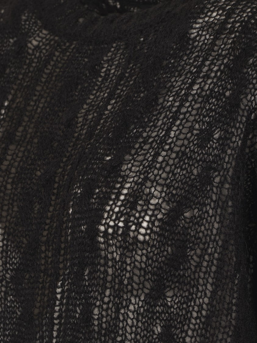 Alanui Delicate Textured Knit Sweater With Frayed Edges