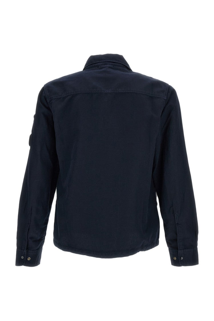 C.P. Company Blue Organic Gabardine Zip Overshirt