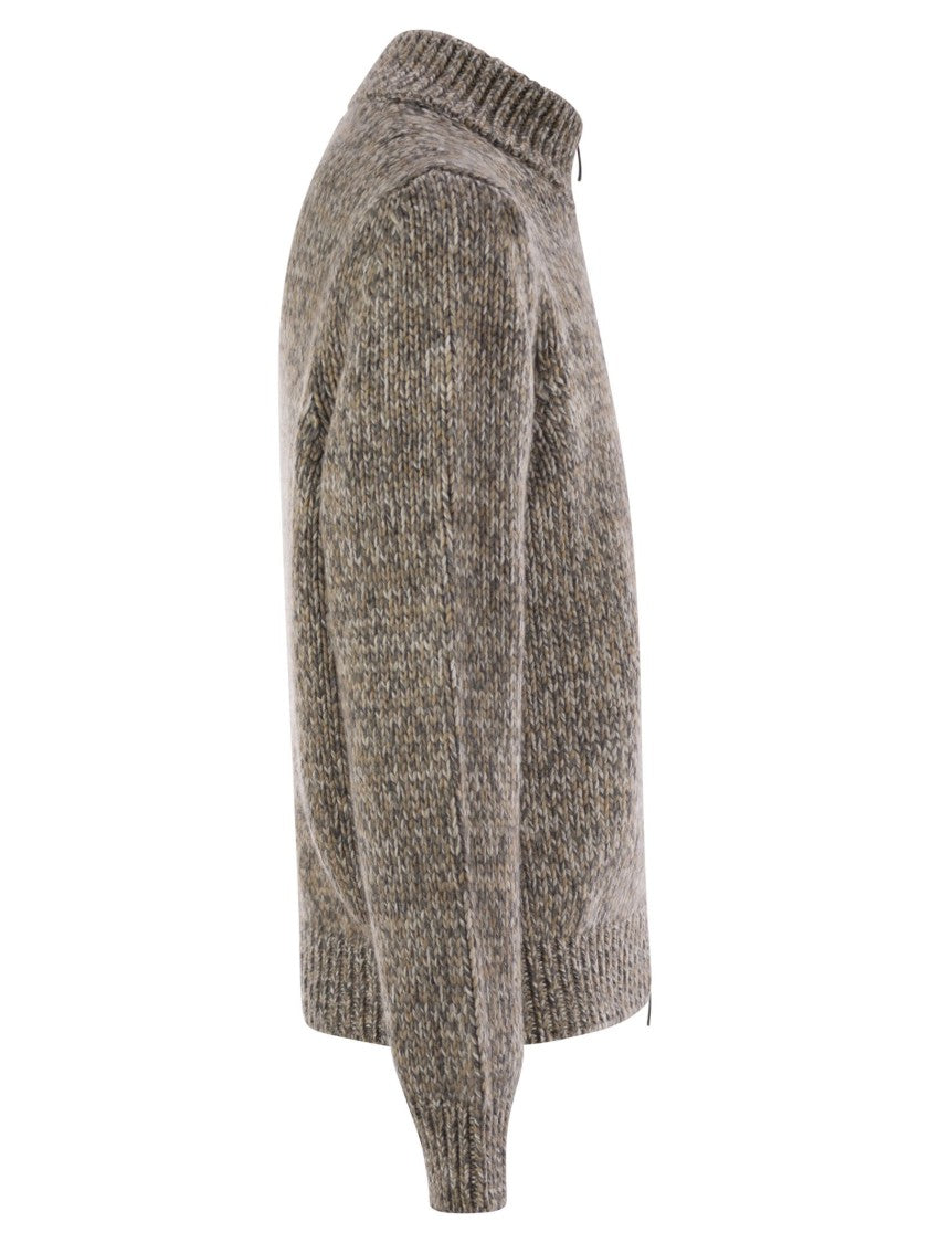 Peserico Wool-Blend Turtleneck Cardigan