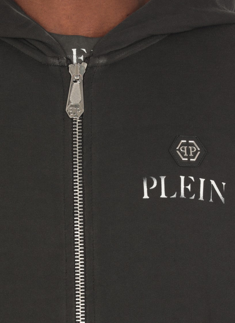 Philipp Plein Black Cotton Hoodie