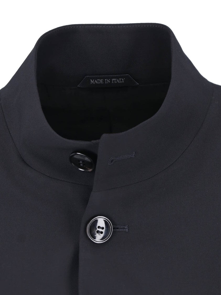 Giorgio Armani Black Virgin Wool Single-Breasted Blazer