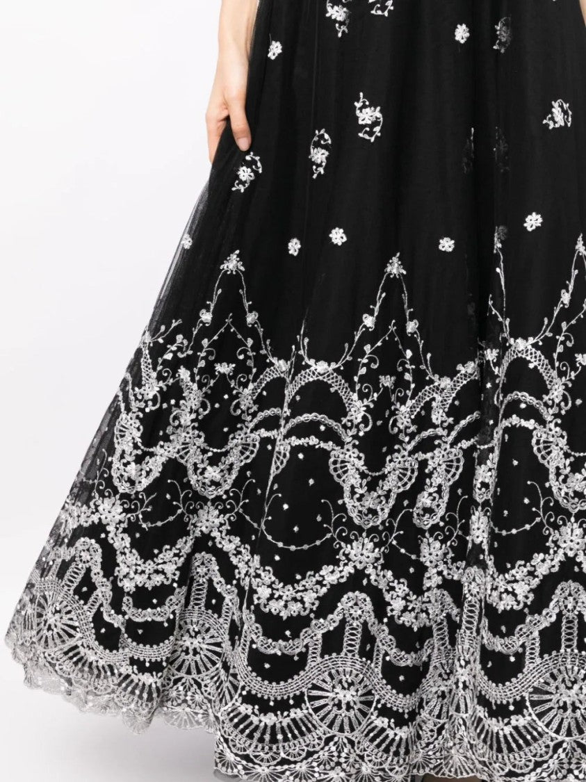 Saiid Kobeisy Sleeveless Embroidered Tulle Dress