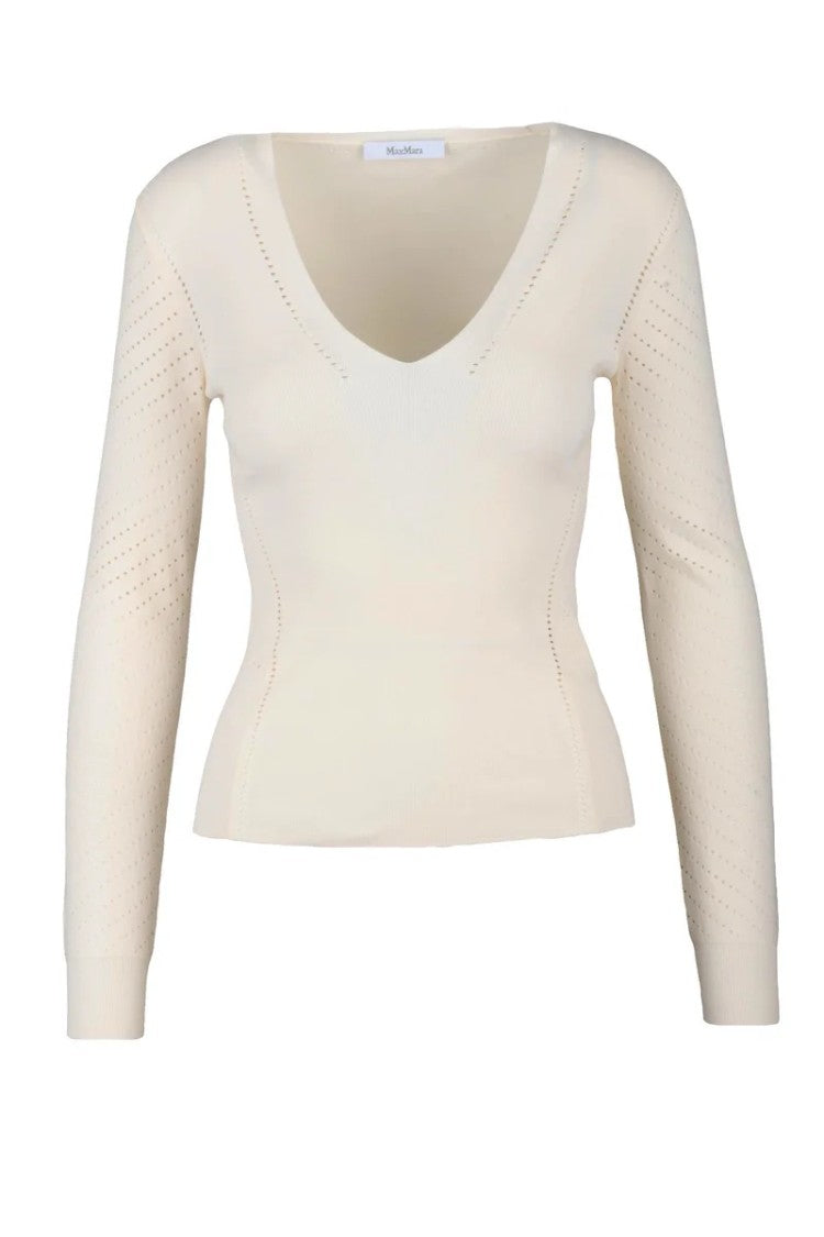 Max Mara Nadar Perforated Top - White