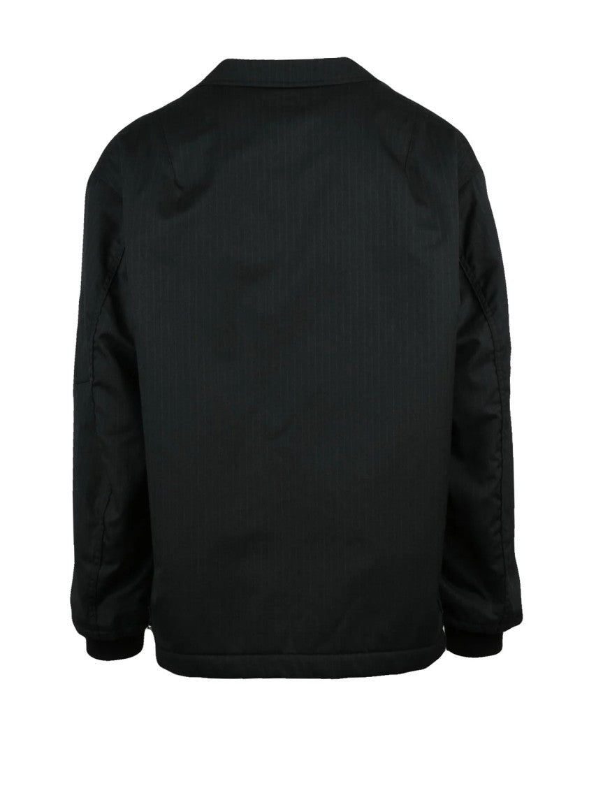 Comme Des Garçons Boxy Black Jacket With Subtle Pinstripe Detailing